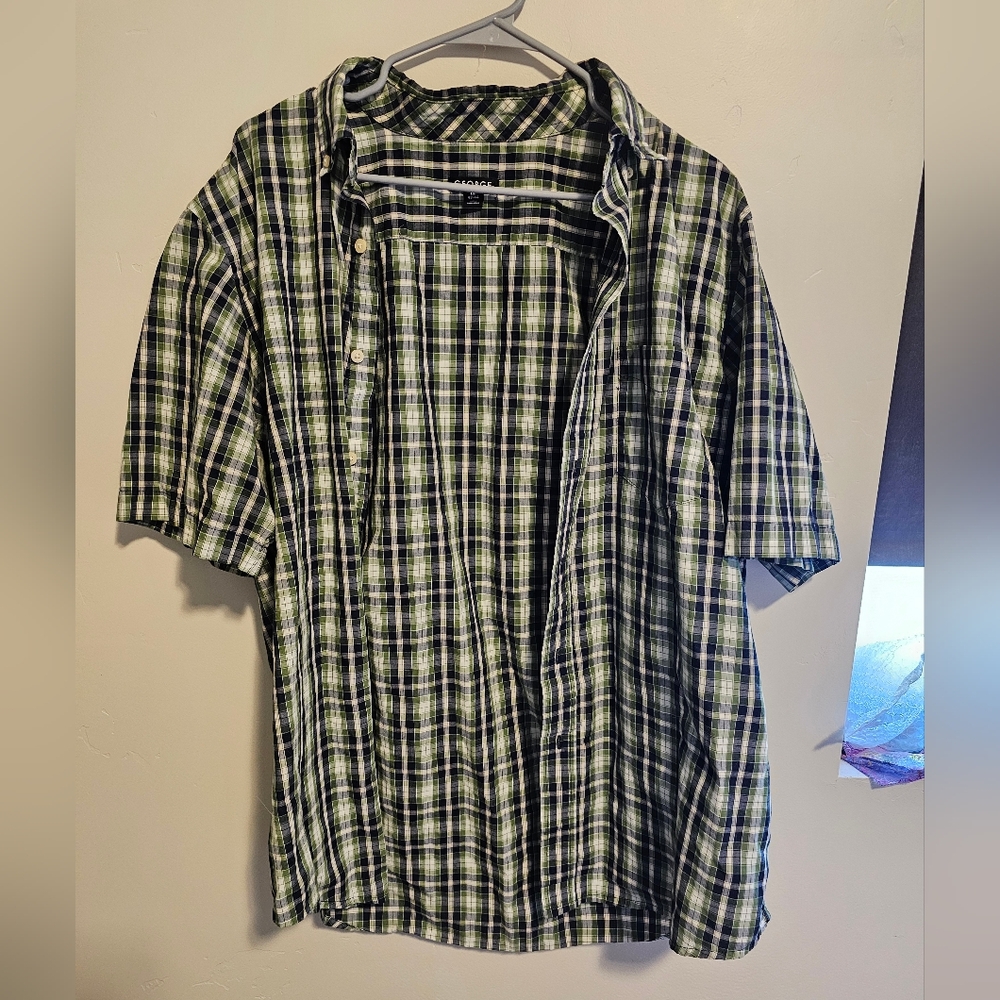 Plaid button up men's shirt
